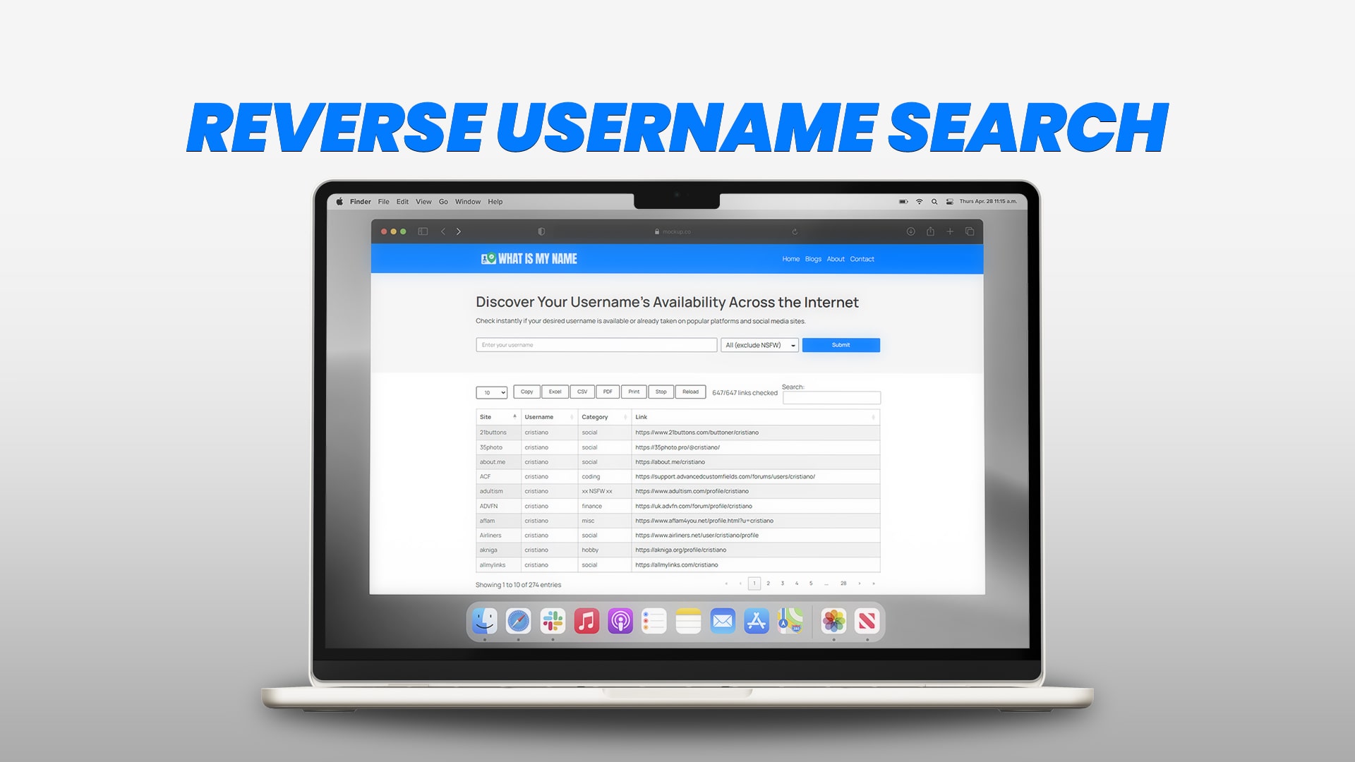 Discover username availability across platforms what is my name